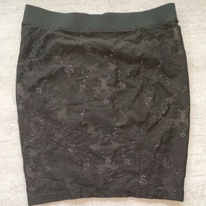 Armani Exchange Olive Green Lace Mini Skirt